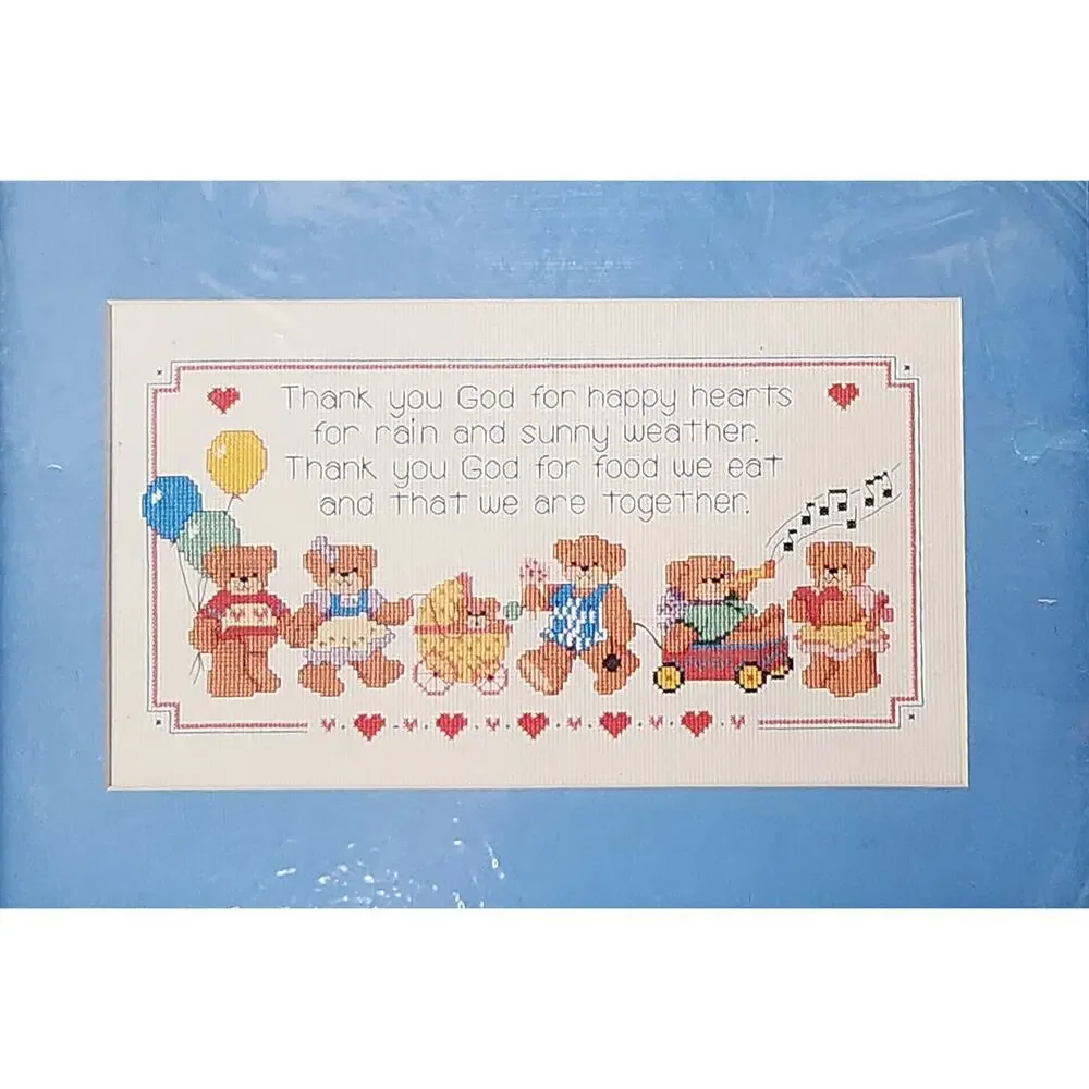 Dimensions Counted Cross Stitch Thank‎ You Verse Cuddle Ups Bear Blocks Nursery